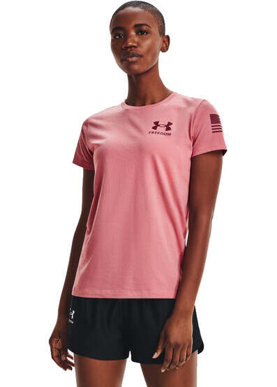 Under Armour Freedom Flag Short Sleeve T-Shirt Women's pink clay
